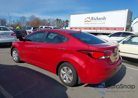 2016 Hyundai Elantra Se из США, поврежденный, VIN KMHDH4AEXGU484298